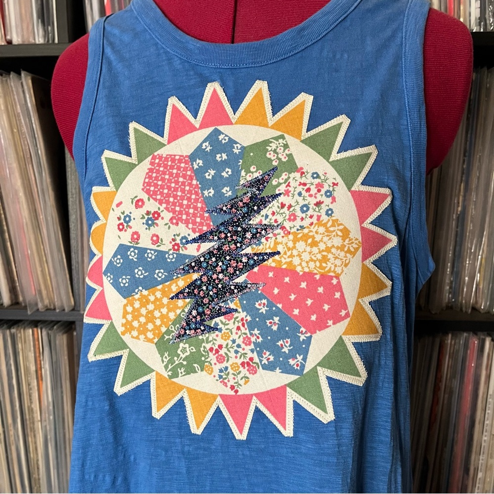 Grateful quilt block cotton tank tshirt dress dead company sphere festival 🩷⚡️🩵 - Picture 8 of 11